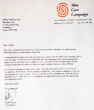 Letter from Peter Lapsley, Skin Care Campaign